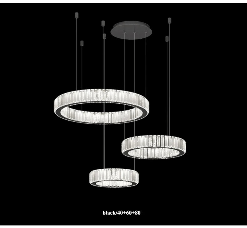 Modern Living Room Crystal Chandelier Led Remote Control Dimmable Led Pendant Lights Luxury Steel Adjust Hanging Lamp Fixture