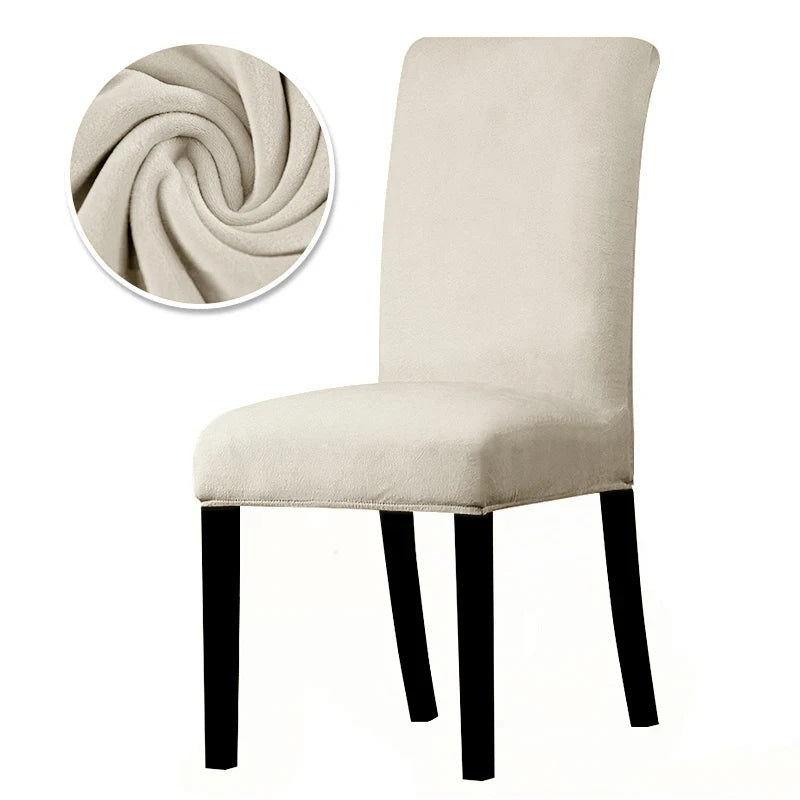 1/2/4/6 Pieces Real Velvet Fabric Super Soft Chair Cover Luxurious Office Seat Cases Tretch Chair Covers For Dining Room Hotel