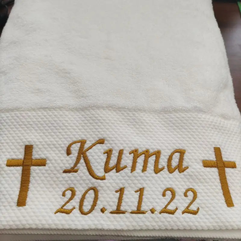 AHSNME White Cotton Personalise Bath Towels Hotel SPA Club Sauna Beauty Salon Custom Embroidery Logo Restaurant Hand Towel
