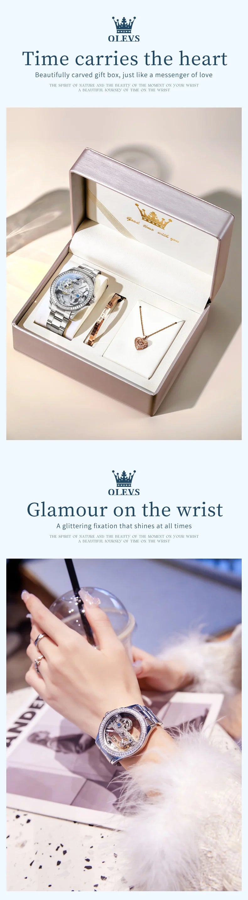 OLEVS 6699 Fully Hollow Women Mechanical Watch Luxury Flywheel Diamond bezel Brand Top Watch Women Automatic Watch Reloj Mujer