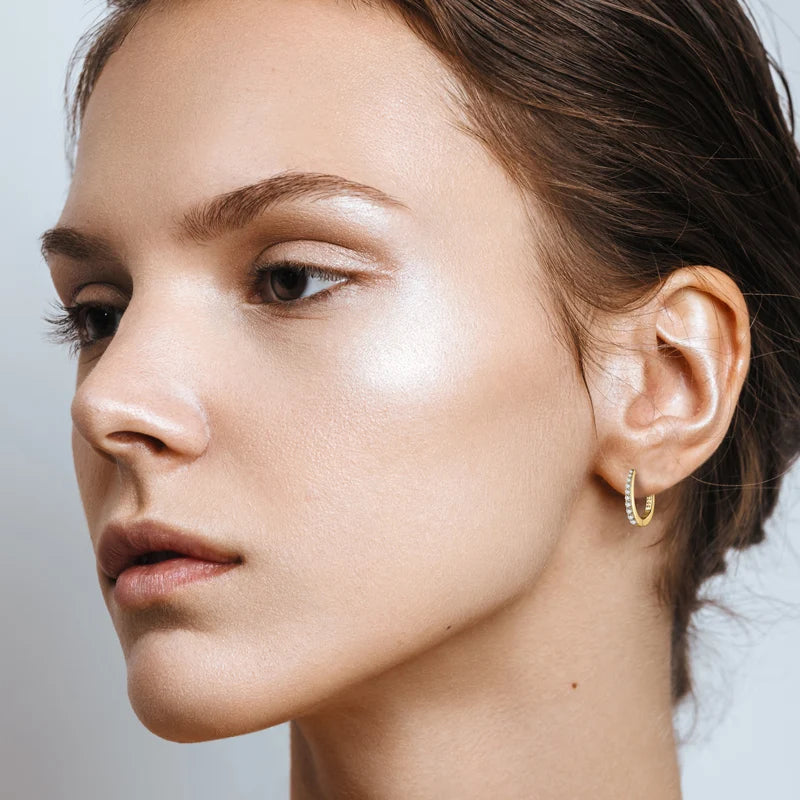 RAPRGOLD Certified Round Moissanite Hoop Earrings for Women S925 Sterling Silver U-shaped Earring Girl's Jewelry Gifts oorbellen