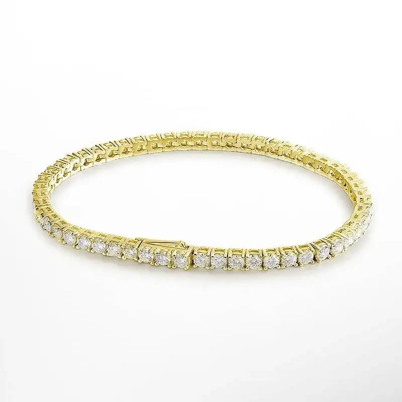 TY D VVS1 Moissanite Tennis Bracelet Original S925 Sterling Sier Plated White Gold With GRA Bracelets For Women Man