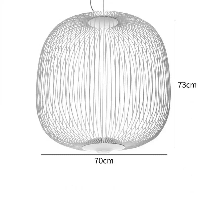 Minimalist Birdcage Hanging Light Italian Pendant Lamp Designer Spokes 1/2 Light  Home Decor Stairway Spot Lighting