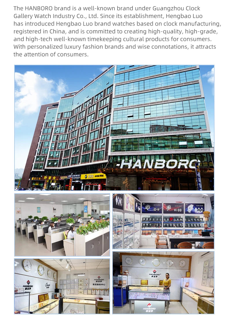 HANBORO fully automatic mechanical men's watch hollowed out wristwatch trend waterproof luminous watch