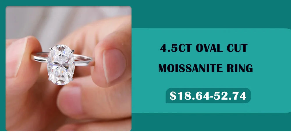 4.5CT Oval Cut Full Moissanite Engagement Ring for Women S925 Silver Plated 18K Gold Hidden Halo Diamond Wedding Band JewelryGRA