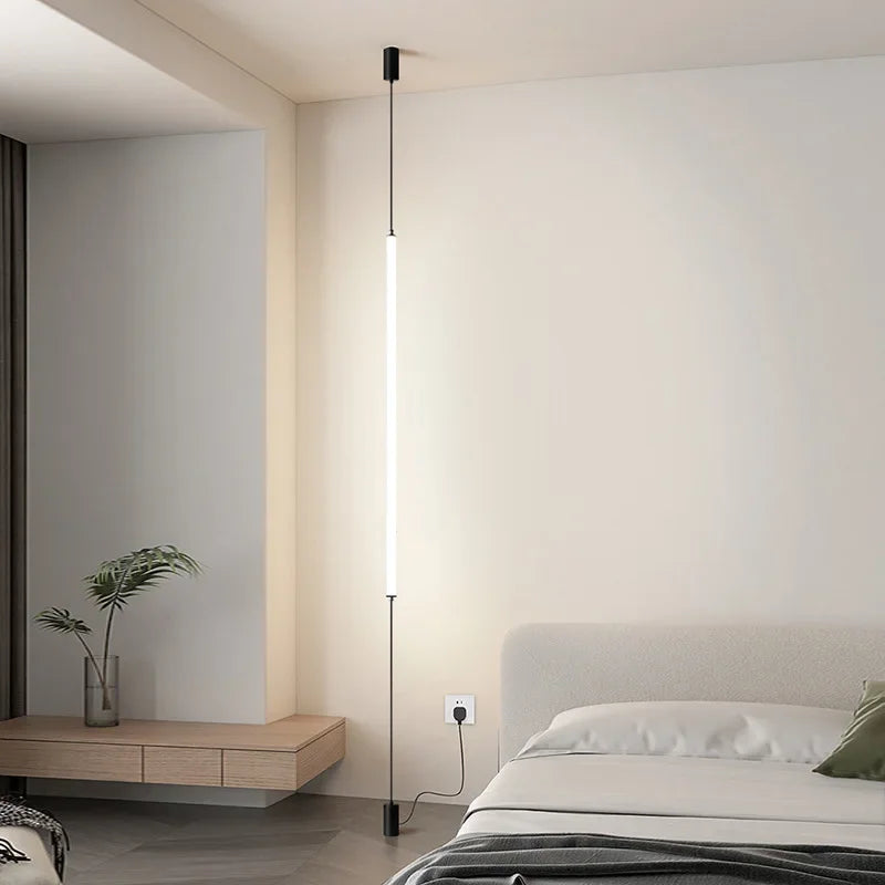 Hanging floor lamp Italy Design Black Long linear pendant light Bedroom Bedside Lamps Modern Hotel Living Room corner floor lamp