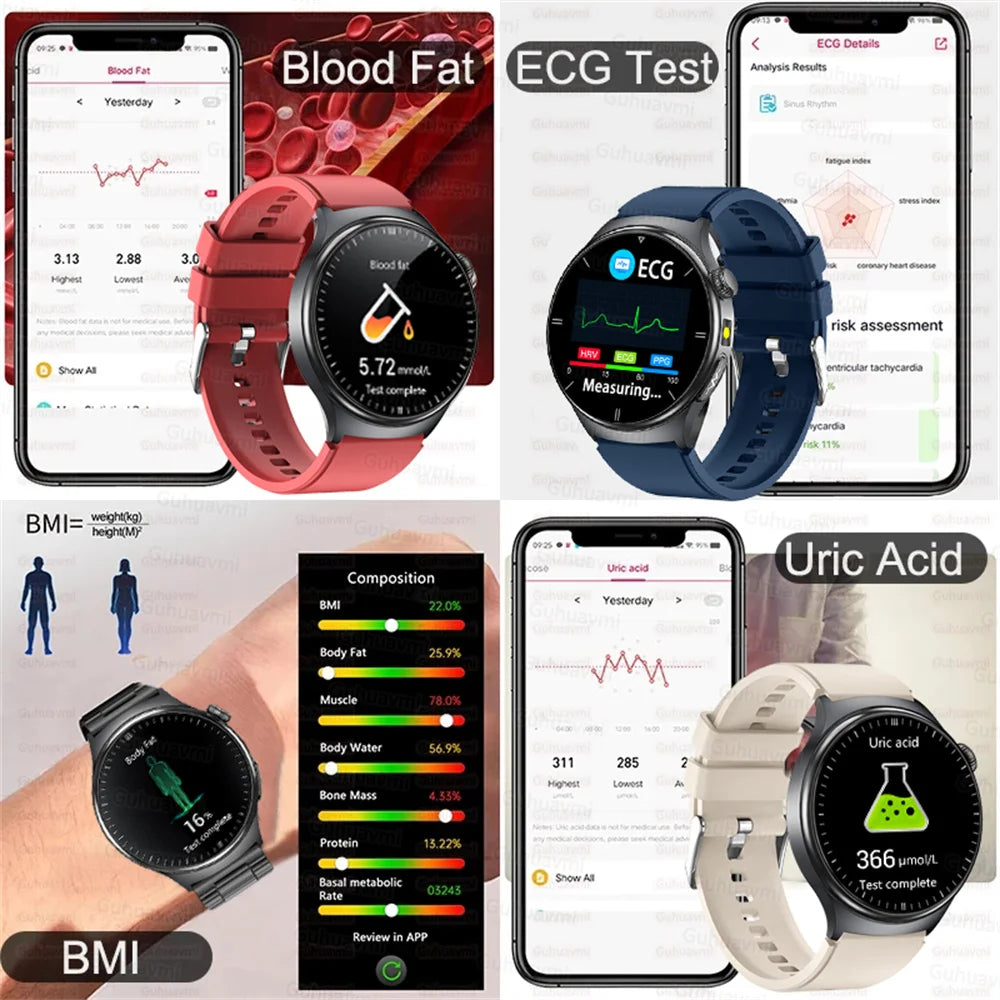 2026New Health Sport ECG AI Diagnosis Smart Watches Men Heart Rate Blood Pressure IP68 Waterproof Smartwatches For Men women