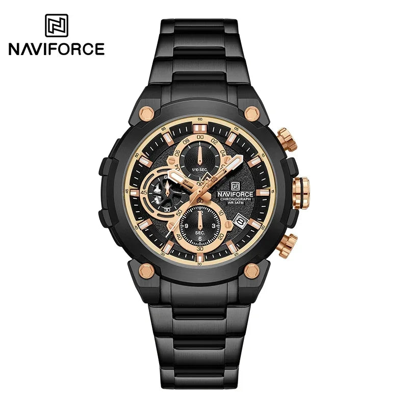 NAVIFORCF Mens Military Watches Luxury Wrist Watch Quartz Clock Watch Hot Fashion Men Waterproof Chronograph Relogio Masculino
