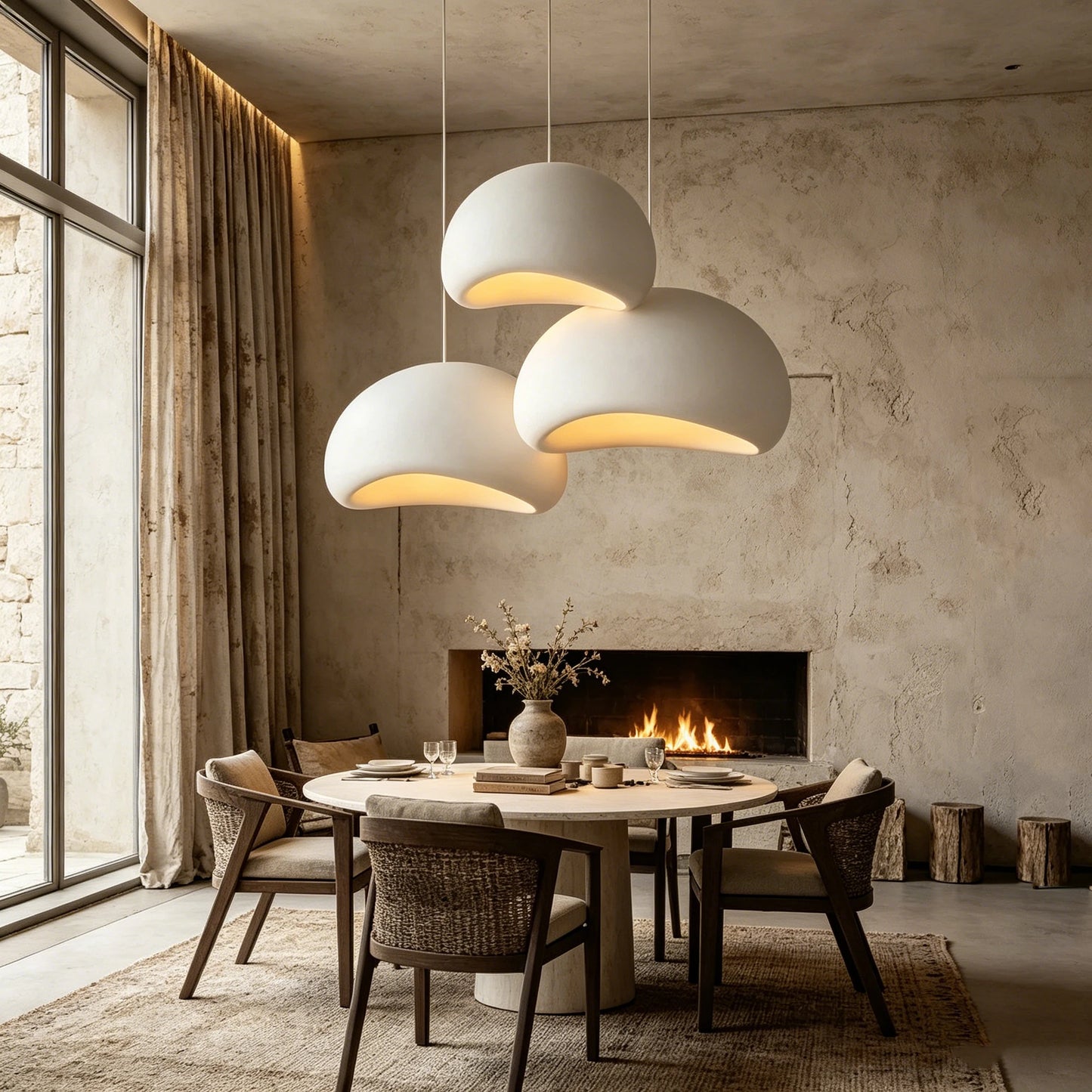 Nordic Wabi Sabi Pendant Light Modern LED Ceiling Chandelier Light for Living Room Dining Bedroom Bar Home Decor Hanghing Lamp