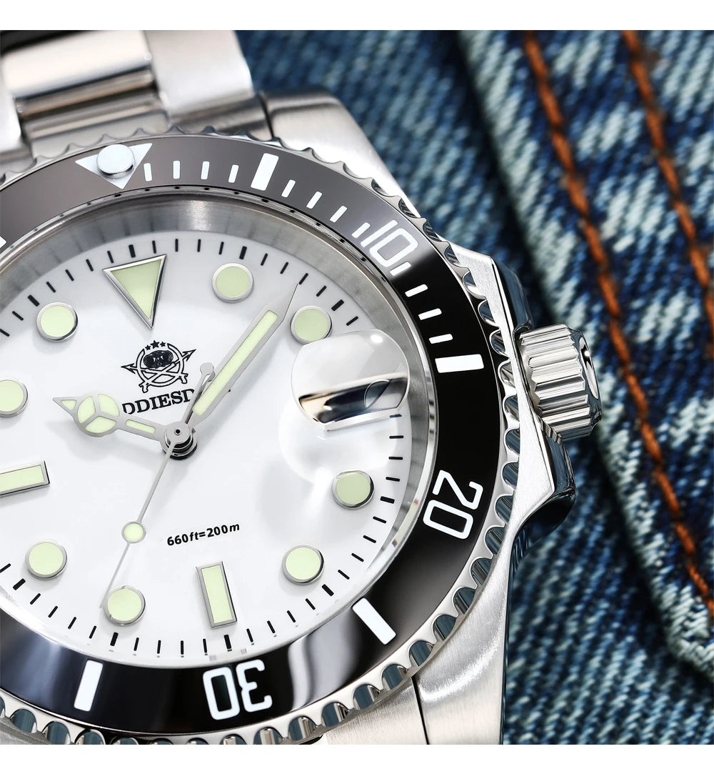 ADDIESDIVE High Quality Luxury Men Quartz Watch 20Bar BGW9 Super Luminous relógio masculino 316L Stainless Steel Dive WristWatch