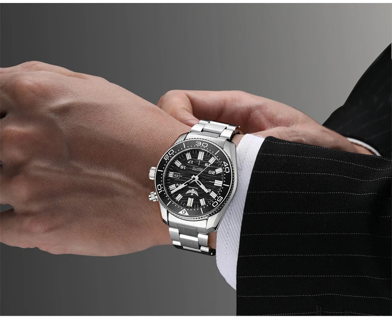 Yelang V1038 40mm Men Diving Watch Human Kinetic Energy Watch Brand Watch 300m Waterproof Watch luminous Japan PX82 Sapphire