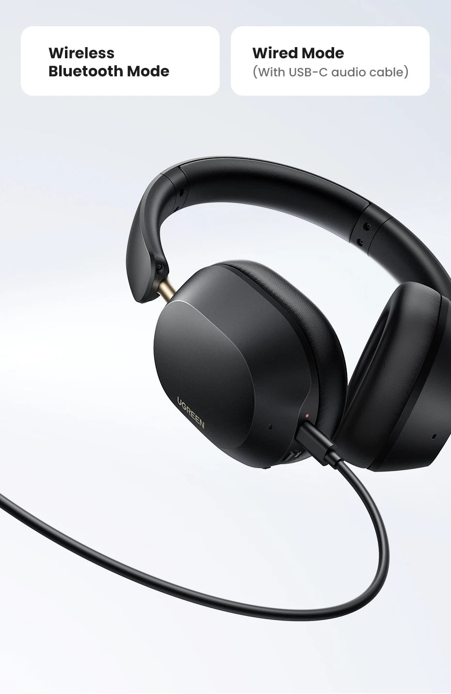 Choice Wireless Bluetooth Headphones 43dB Hybrid Active Noise Cancellation Hi-Res LDAC 75H Spatial Audio Headset Earphones