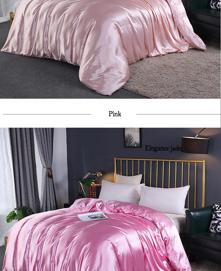 Luxury High Quality  Satin Duvet Cover Rayon Quilt Cover High Density Fabric Duvet Cover  Supple High waterfall