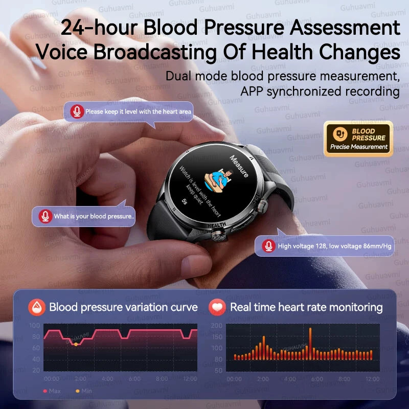 2026 New ECG Air Pump Airbag Accurate Measure Smart Watch Men Micro Physical Examination Blood Pressure Sport SmartWatch Health