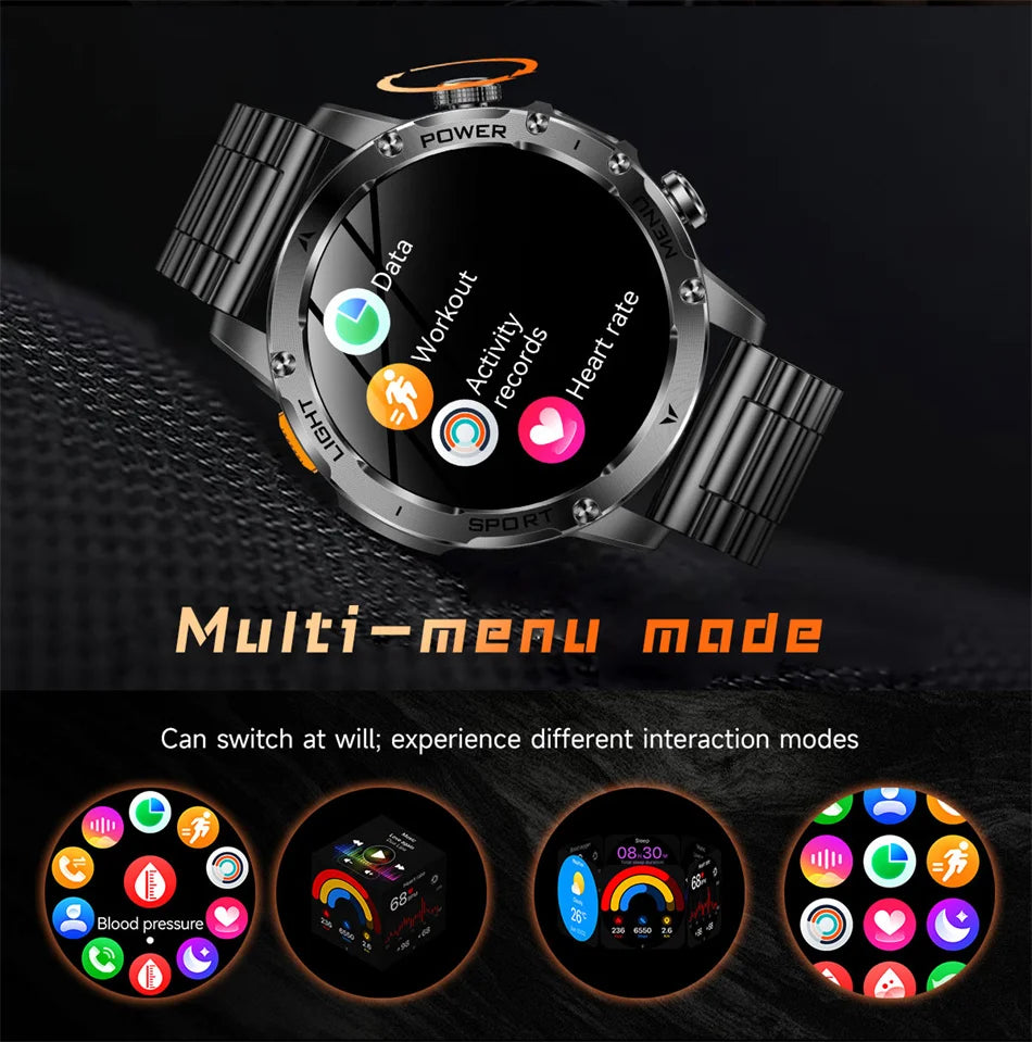 T-Rex 3 Military Grade 1000mAh Battery Smart Watch IP68 Waterproof GPS Bluetooth call AMOLED HD Men Sports 2025 New Smartwatch