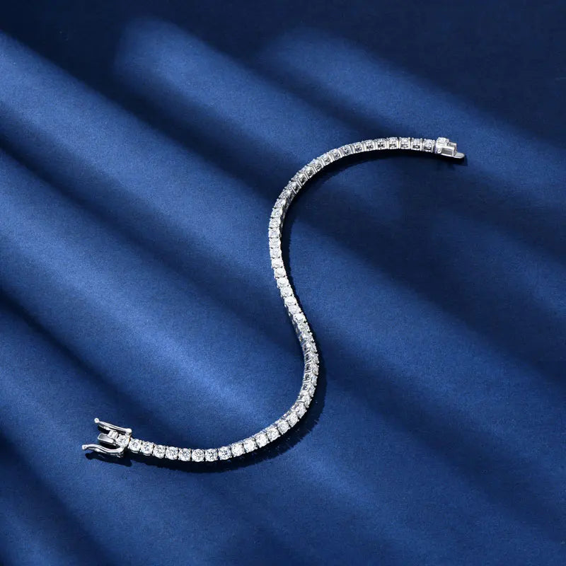 IOGOU 3mm/5mm Full Moissanite Tennis Bracelets Real 925 Sterling Silver Bracelet for Women Men Couple Sparking Fine Jewelry Gift