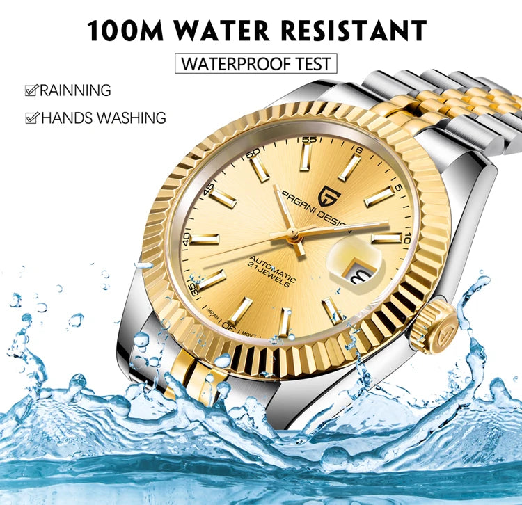 PAGANI DESIGN Neue V2 Herren-Mechanikuhr – Luxus-Uhr der Topmarke – Vollautomatisch – Wasserdicht bis 100 m – Edelstahl