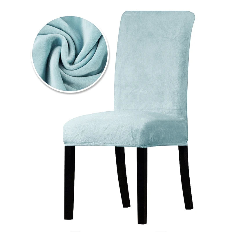 1/2/4/6 Pieces Real Velvet Fabric Super Soft Chair Cover Luxurious Office Seat Cases Tretch Chair Covers For Dining Room Hotel