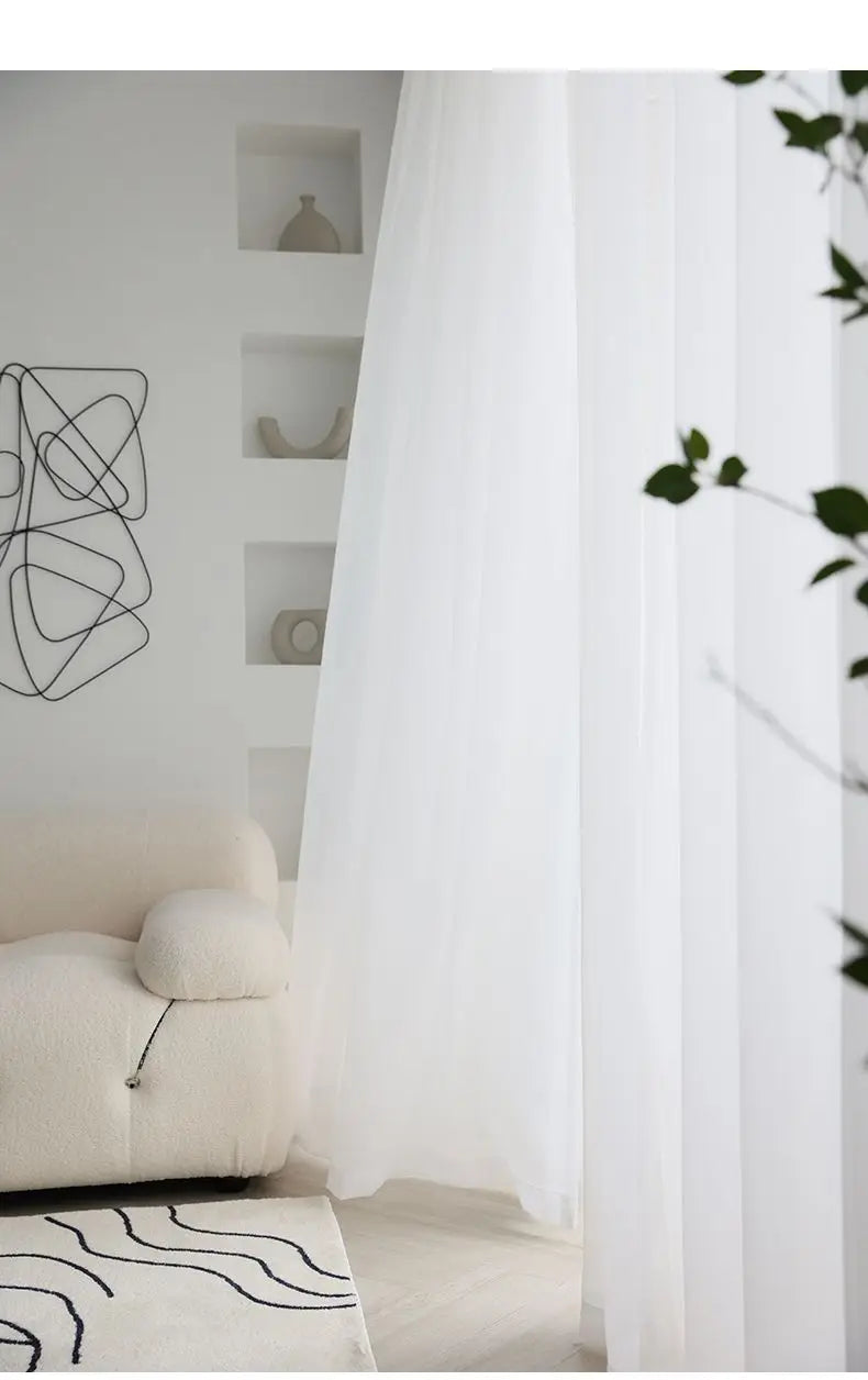 Europe Solid White Curtain Window Sheer Tulle Curtains For Living Room Kitchen Modern Window Treatments Voile Curtains Cortains