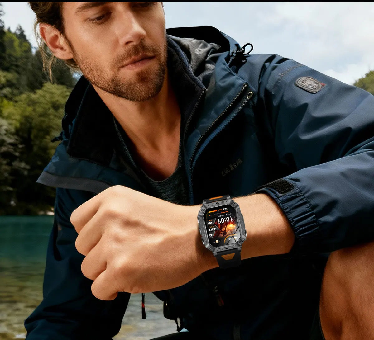 2026 Outdoors Durable Men Sports Smart Watch 1400mAh Battery LED Flashlight IP69K Waterproof Bluetooth Call Military Smartwatchs