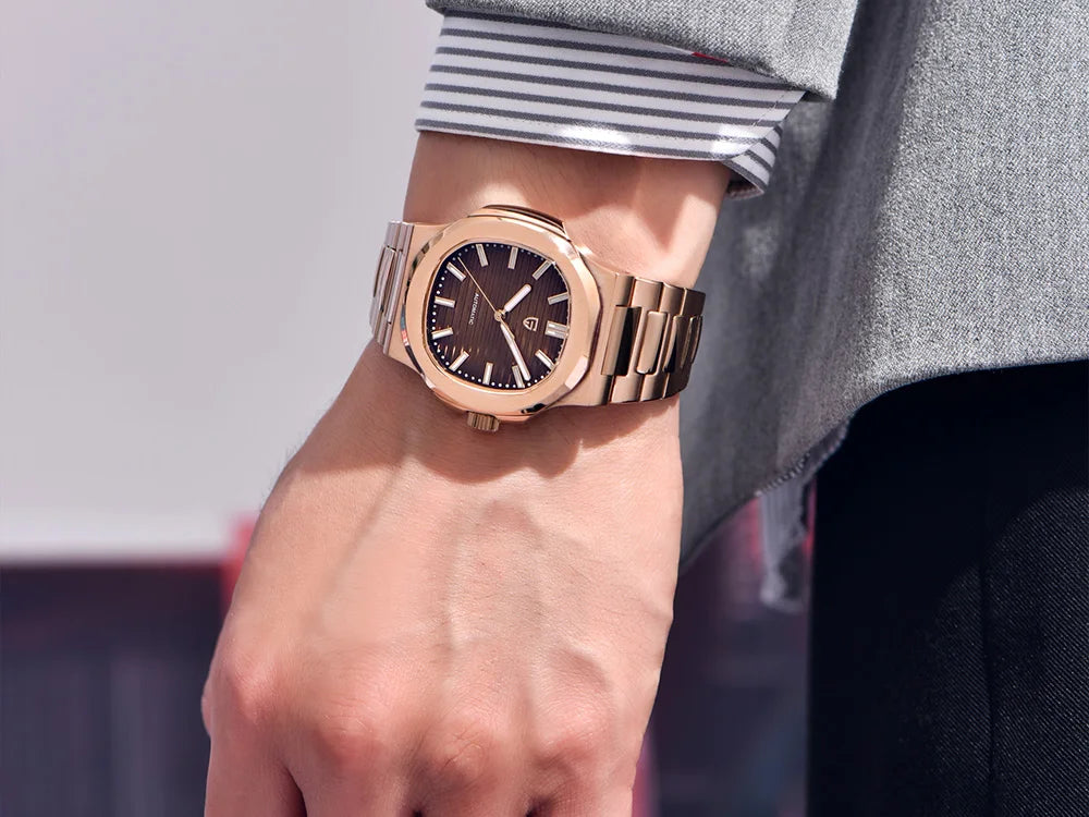 2025latest Pagani design rose gold top luxury automatic men's watch fashion AR Sapphire crystal mechanical watch men's gift10BAR