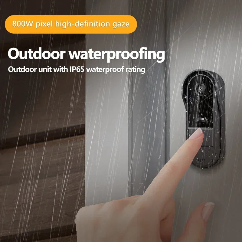 Wireless Intercom Doorbell Night Vision HD 4.3in LPS Screen Video Doorbell Camera Smart Home Security Visual Doorbell