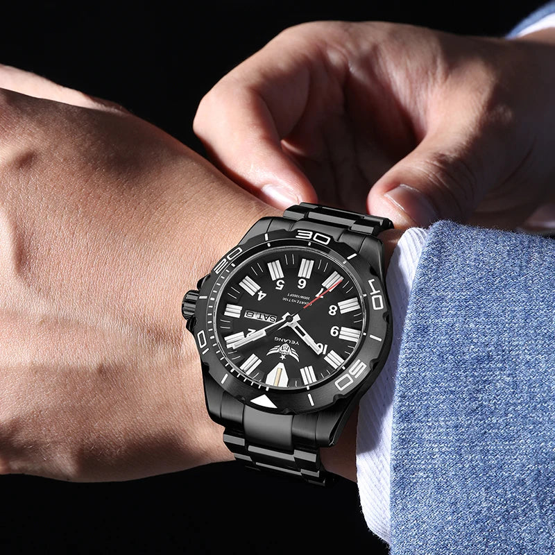 Yelang's New Design 42mm 10 Year Ultra Long Range Men's Quartz Watch 30ATM Professional Waterproof Swiss Eternal Gas Glow