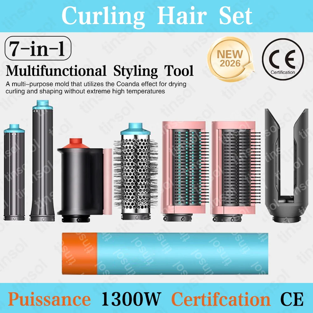 7-in-1 Multi-Function Hair Dryer Curling Iron and Straightener Set—Achieve salon-quality styling results right at home