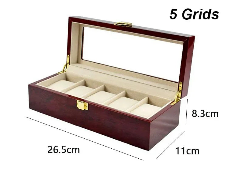 Wooden Watch Box Eco-Friendly Watch Storage Case with 1/2/3/5/6/10/12 Slots Travel Organizer for Men Watch Gift Box