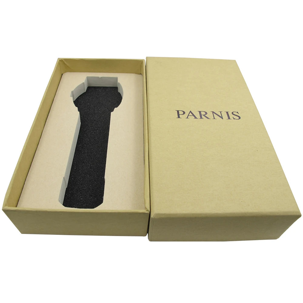 Parnis 36mm Gold Color Luminous Mark Automatic Men's Wristwatch 5 ATM Stainless Steel Jubilee Bracelet