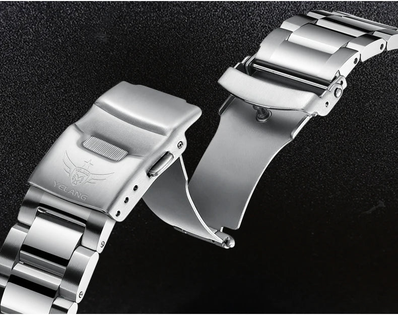 YELANG  V1036 42mm Men Quartz Watch Luminous 10 Years Lithium Movement Rotated Dial 30ATM 300m Waterproof Military Style Watches