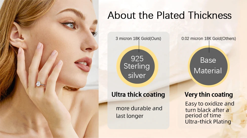 M-JAJA 1/2/3ct Moissanite Ring for Women Oval Cut Bridal Diamond Solitaire Wedding Promise Band 925 Sterling Silver Ring Jewelry