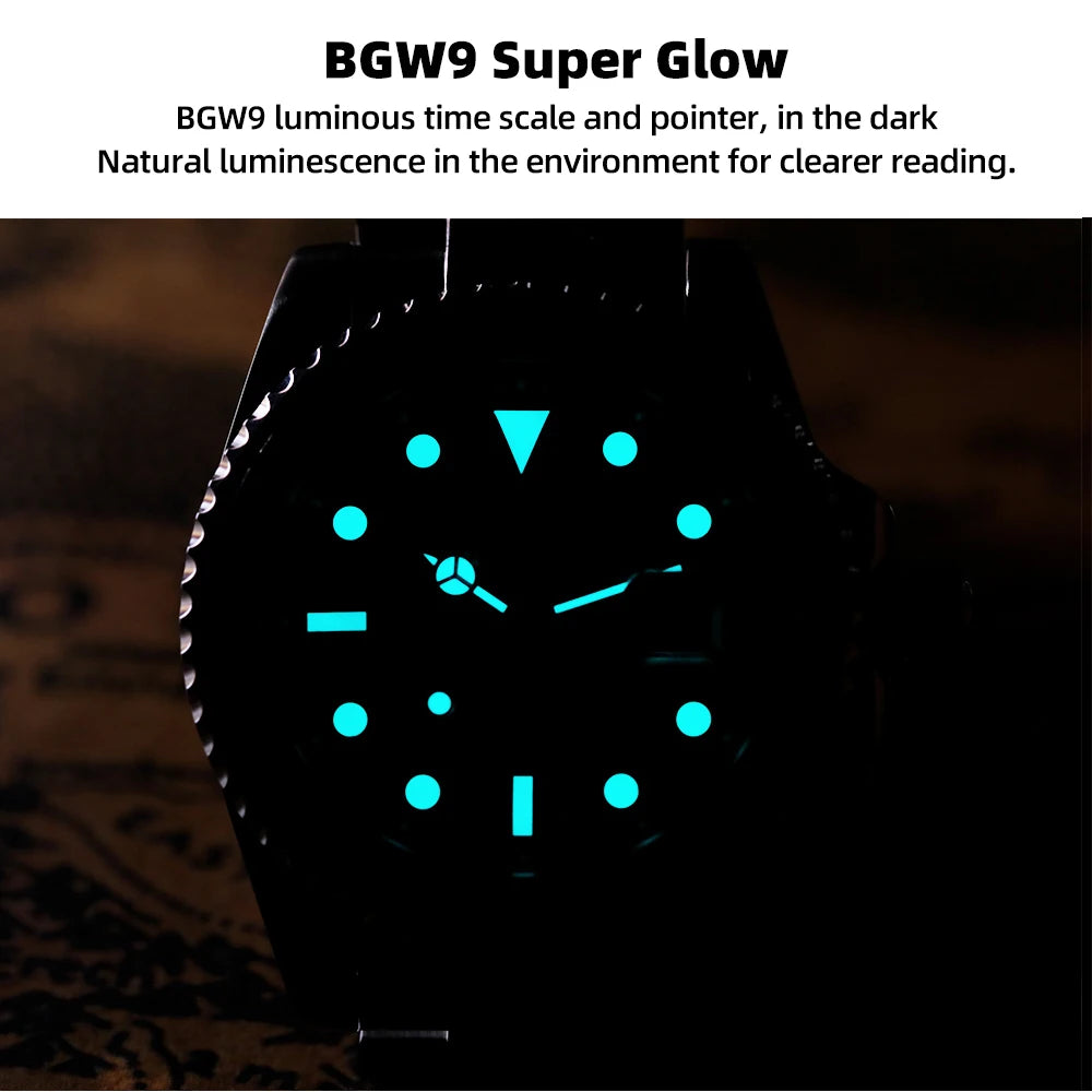 ADDIESDIVE 41mm Japan2115 Men's Quartz Watch 200m Waterproof Wristwatch BGW9 Luminous Ceramic Bezel 316 Steel Man Luxury Watches
