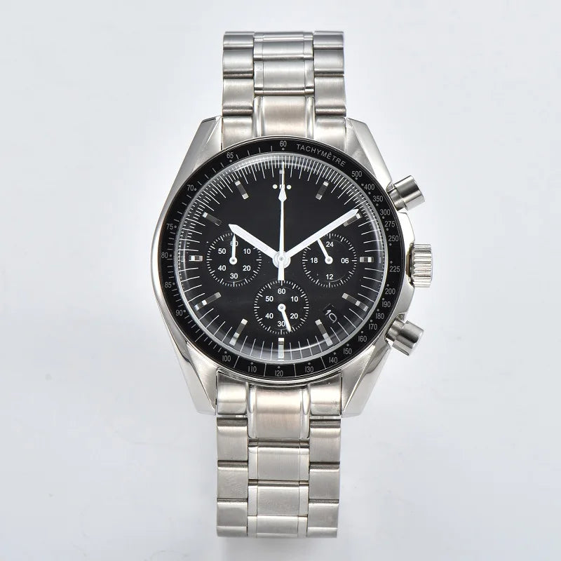 For VK63 Customized Logo Watch 40mm Waterproof Chronograph Men Moon Quartz Watches Modified By Speed Master Custom Wristwatches