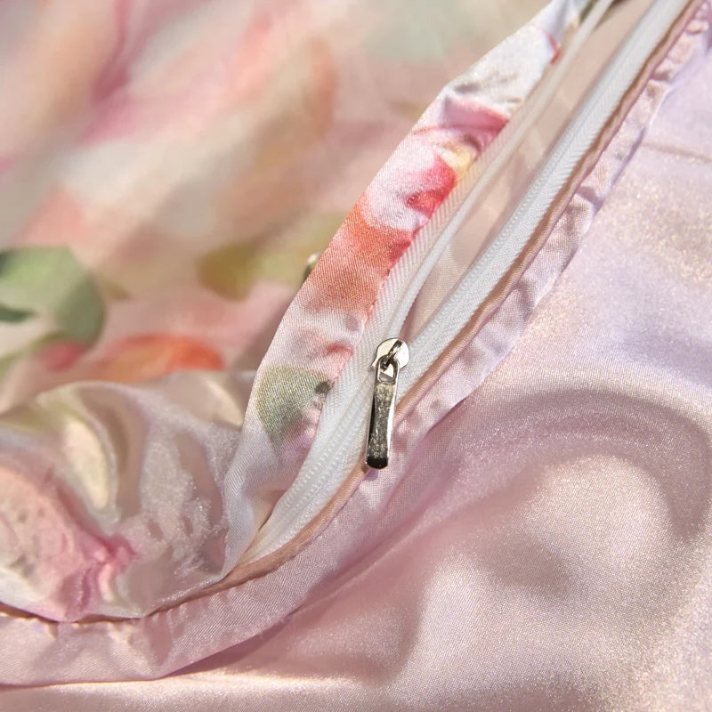 Natural Silk Bedding Set Single Double Queen King Printing Duvet Cover Luxury Quilt Cover Bedsheet Pillowcase