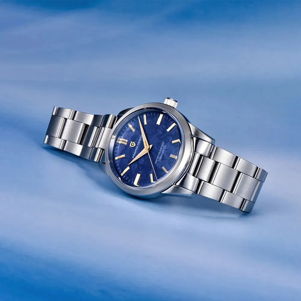 PAGANI DESIGN 40MM Meteorite Dial Men Quartz Watch Luxury Business 316L Stainless Steel 100M Waterproof Men Watch Gift With Box