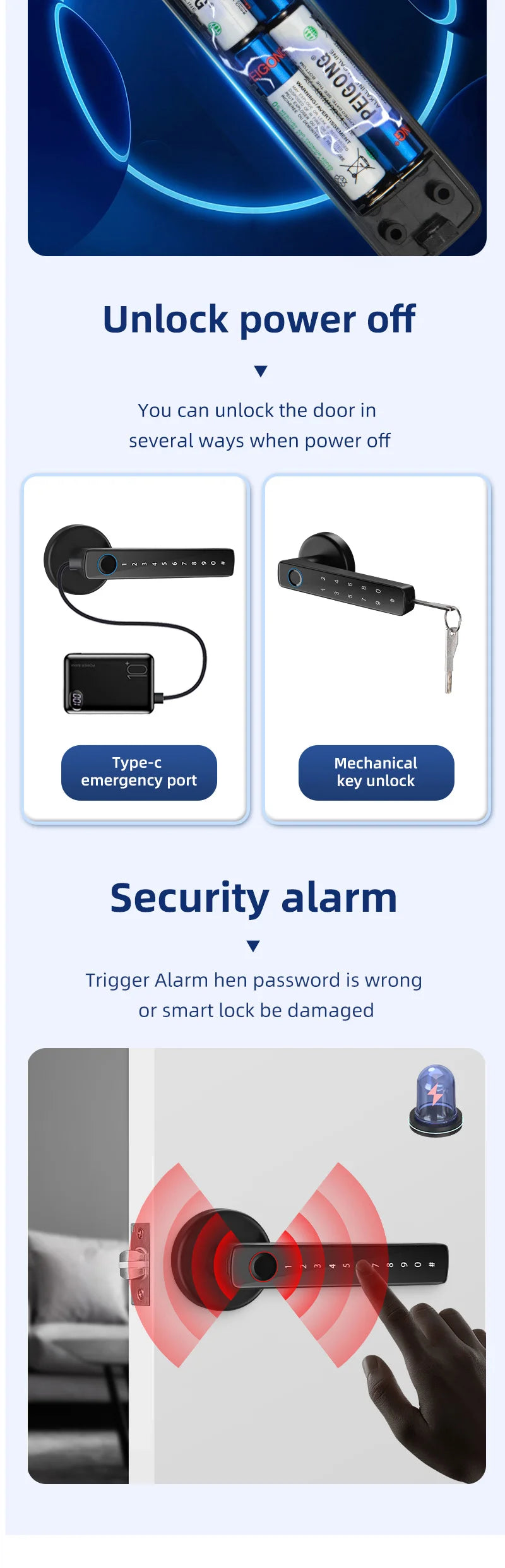 XSDTS Smart Door Lock Handle With Fingerprint Key card Digital Door Lock Keypad Key Entry electronic lock Do Brasil Sem taxas