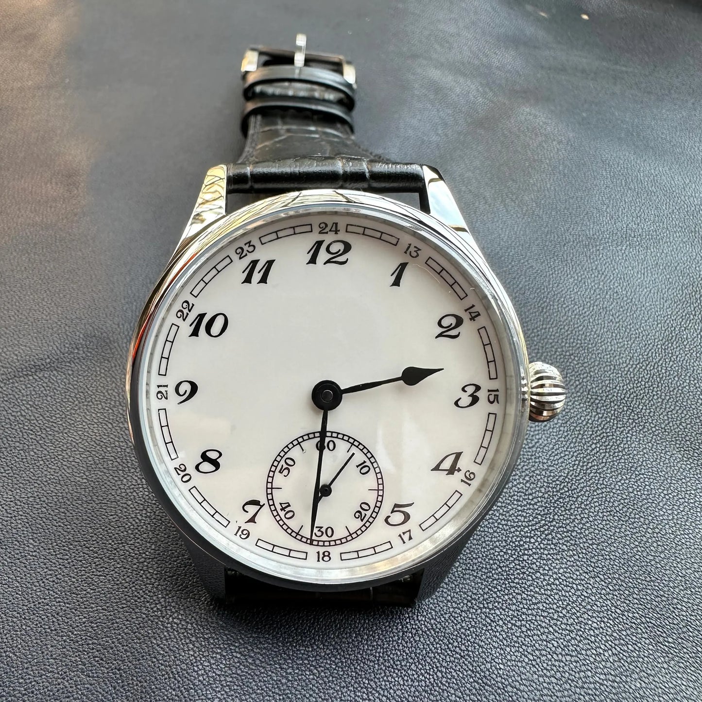 Reloj-Hombre Men's Watch for Seagull ST3600 Manual Movement, Retro Enamel Sterile Dial Business Micro Rotor Mechanical Watch