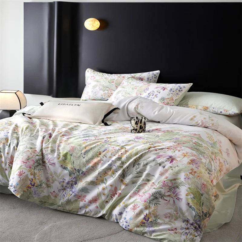 Svetanya Print Egyptian Cotton Bedding Sets Ru Queen King Size Bed Linens Pillowcase Sheet Duvet Cover Set