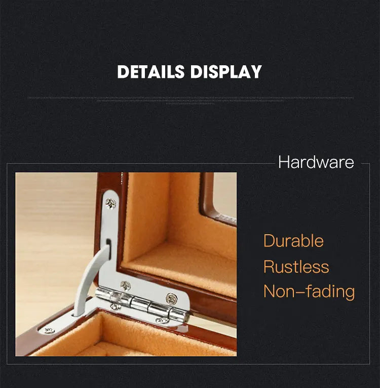 Black Luxury Wood Grain Watch Box 3 Slots Men Quartz Mechanical Watch Boxes Collection Storage Box