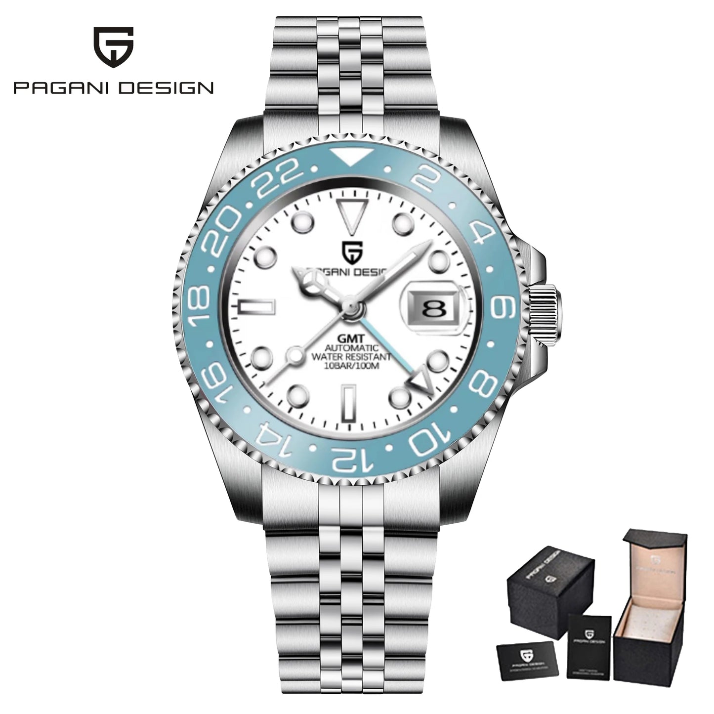 PAGANI DESIGN Men Automatic Watches Sapphire Glass 40mm Ceramic GMT Mechanical Wristwatch Top Brand Sports Waterproof Men Watch