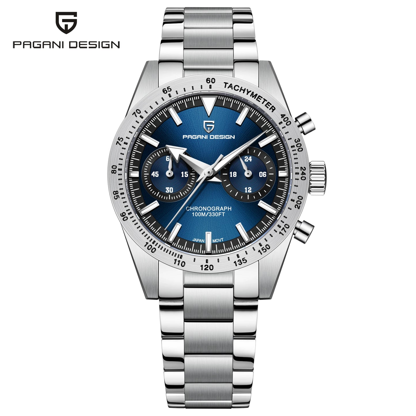 PAGANI DESIGN 2025 New Men's Watches Moon Quartz Watch Men Luxury Sport Waterproof Chronograph AR Sapphire Mirror Luminous Clock