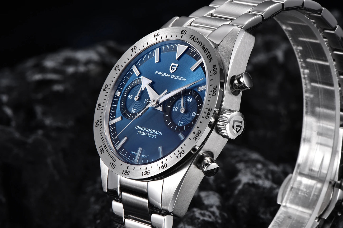 PAGANI DESIGN 2025 New Men's Watches Moon Quartz Watch Men Luxury Sport Waterproof Chronograph AR Sapphire Mirror Luminous Clock