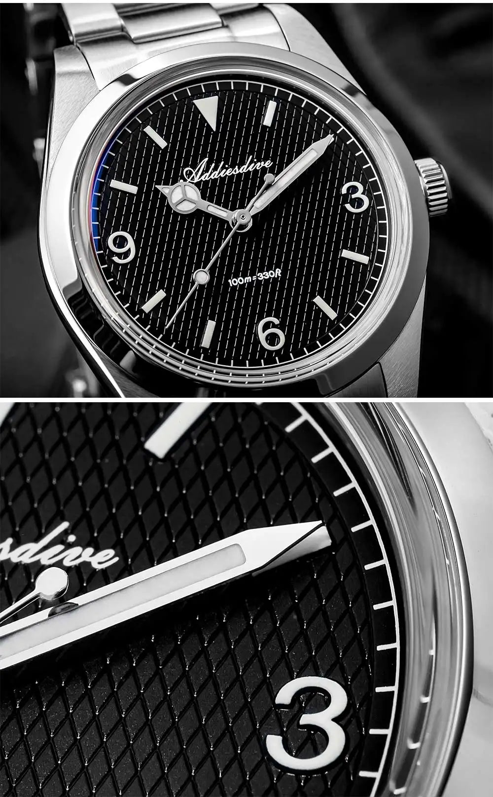 ADDIESDIVE 2025 NEW Watch For Men 316L Stainless Steel 10Bar Diving Luminous AD2096 Luxury Gift Quartz Wristwatch reloj hombre