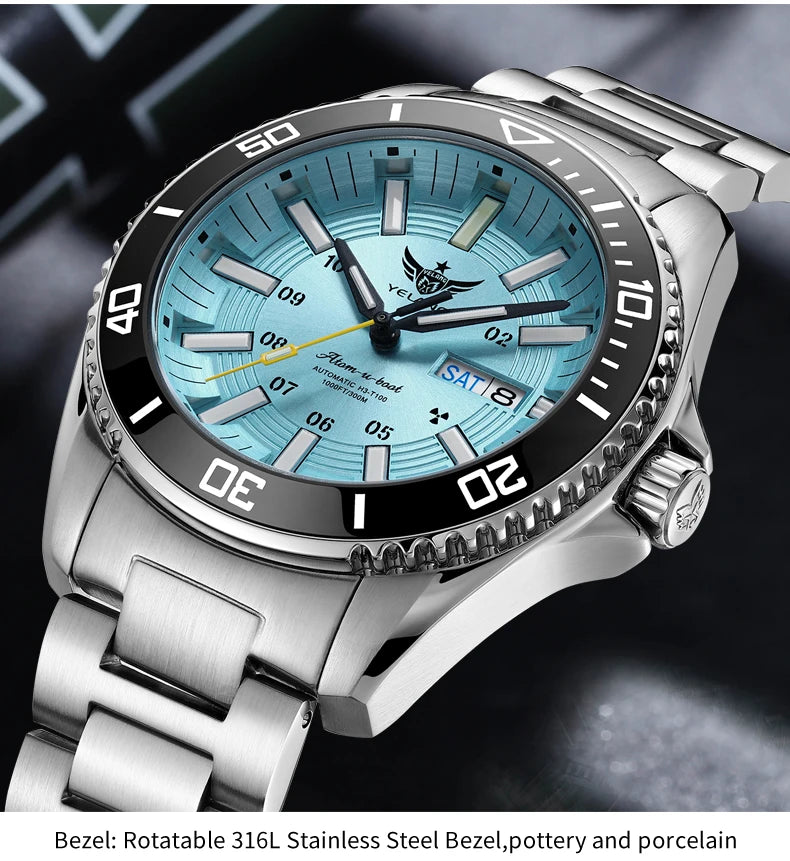 Yelang V1032 Automatic Movement Men Watch 300m 30Bar Waterproof Dive Watches for Man Luminous 44MM  V1032