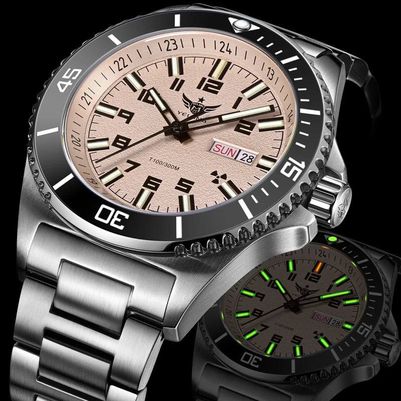 Yelang V1031 Luxury Men Brand Watch 44mm Diver Water Watches Japan 8205 Automatic Mechanical movement Luminous 300M Waterproof