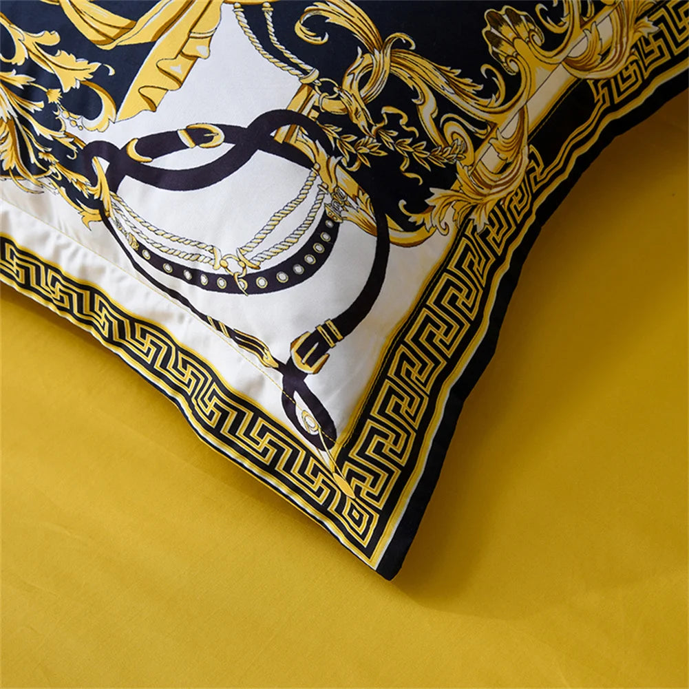 Svetanya 1200TC Golden Egyptian Cotton Bedding Set King Queen Size Sheet Duvet Cover Pillowcase  Linens （custom-made Size）