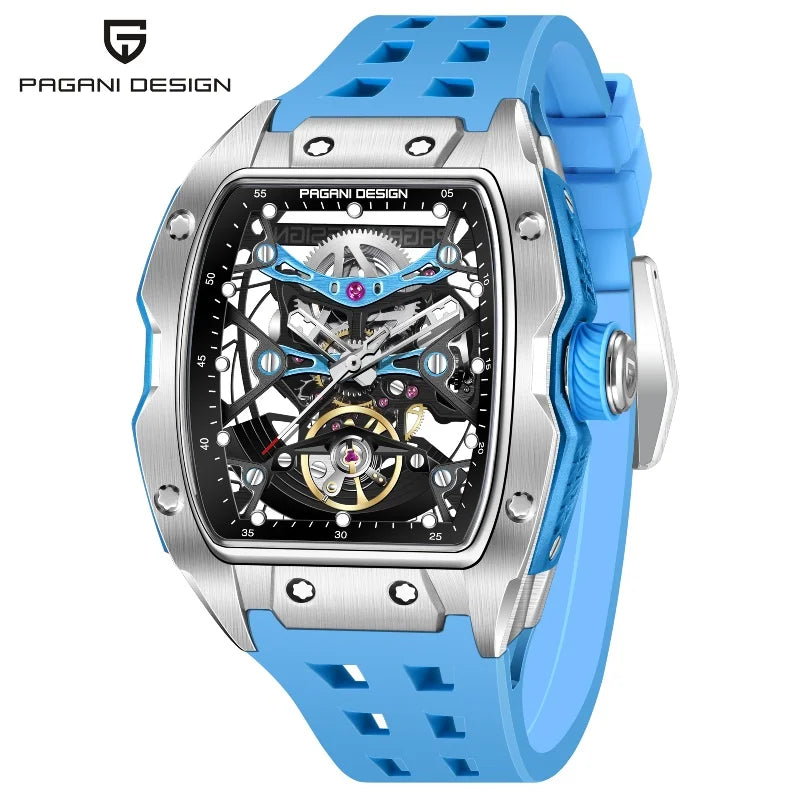 PAGANI DESIGN 2025 New Men's Automatic Mechanical Watch 42mm Fashion Casual Skeleton Sapphire Stainless Steel Watch for Men