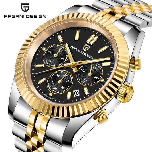 PAGANI DESIGN 2025 New PD1814 quartz watch VD53 thick 12mm stainless steel C3 sapphire watches for man pagani design watches