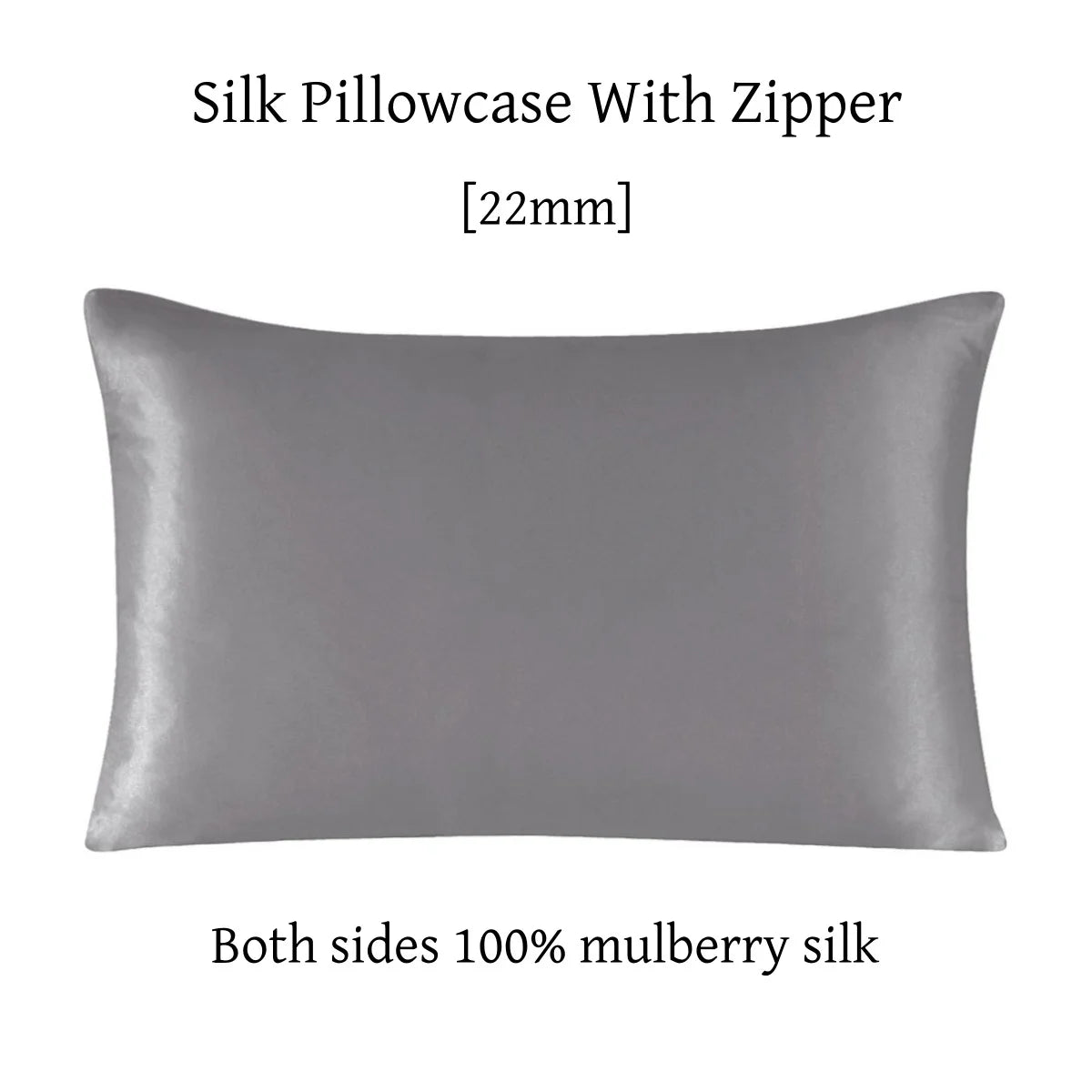 22 Momme Silk Zipper Pillowcase 1pc 100% Nature Mulberry Silk Muticolor Pillow Case For Healthy Standard Queen King